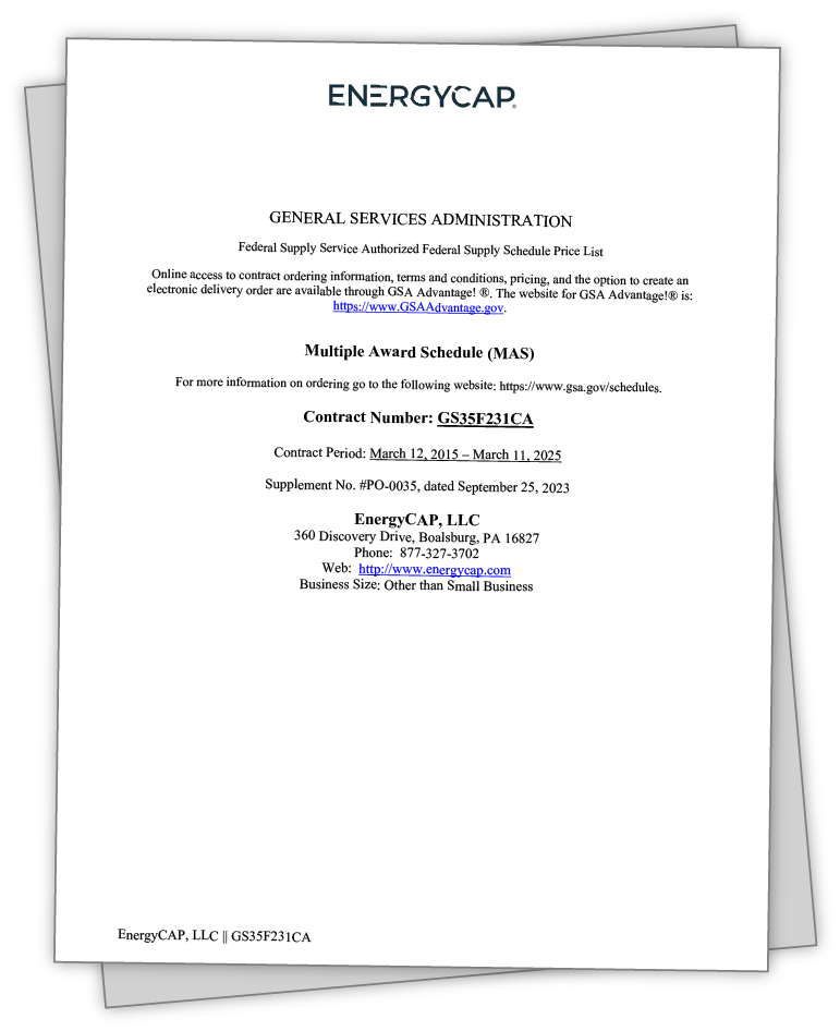 GSA Price Catalog EnergyCAP