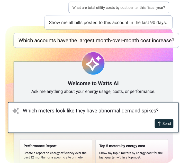 Get AI-powered energy management with EnergyCAP Watts AI