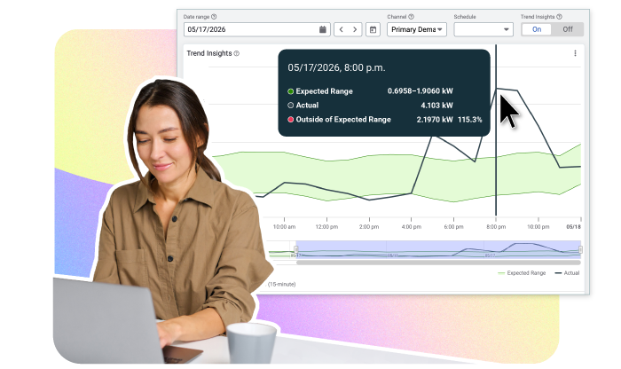 Time-series data dashboard for tracking energy costs and demand